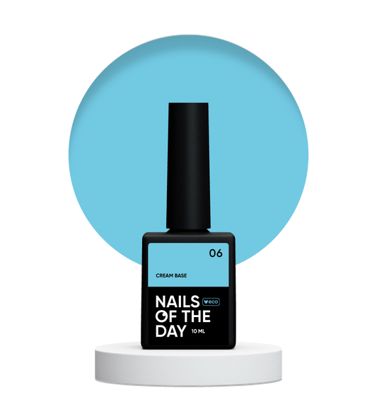 NAILSOFTHEDAY Cream base 06 – блакитна база для чутливих нігтів, 10 мл