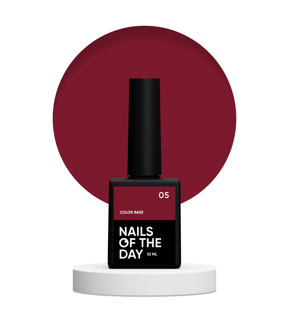 NAILSOFTHEDAY Сolor base 05 – кольорова база для нігтів (темно-червоний), 10 мл