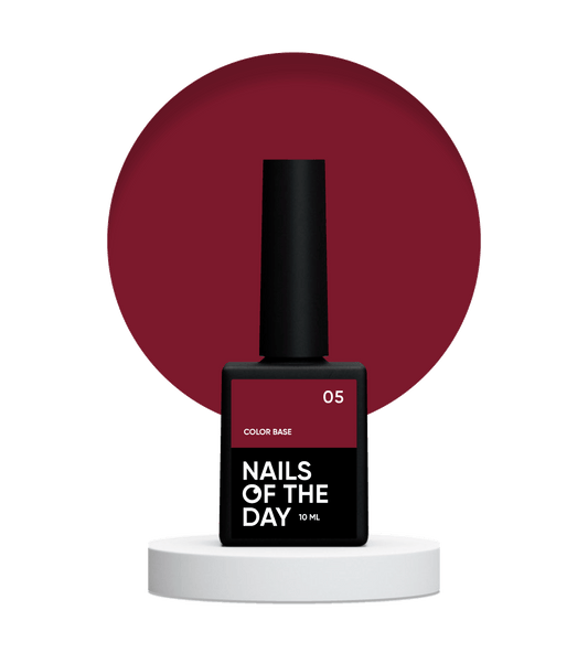 NAILSOFTHEDAY Сolor base 05 – кольорова база для нігтів (темно-червоний), 10 мл