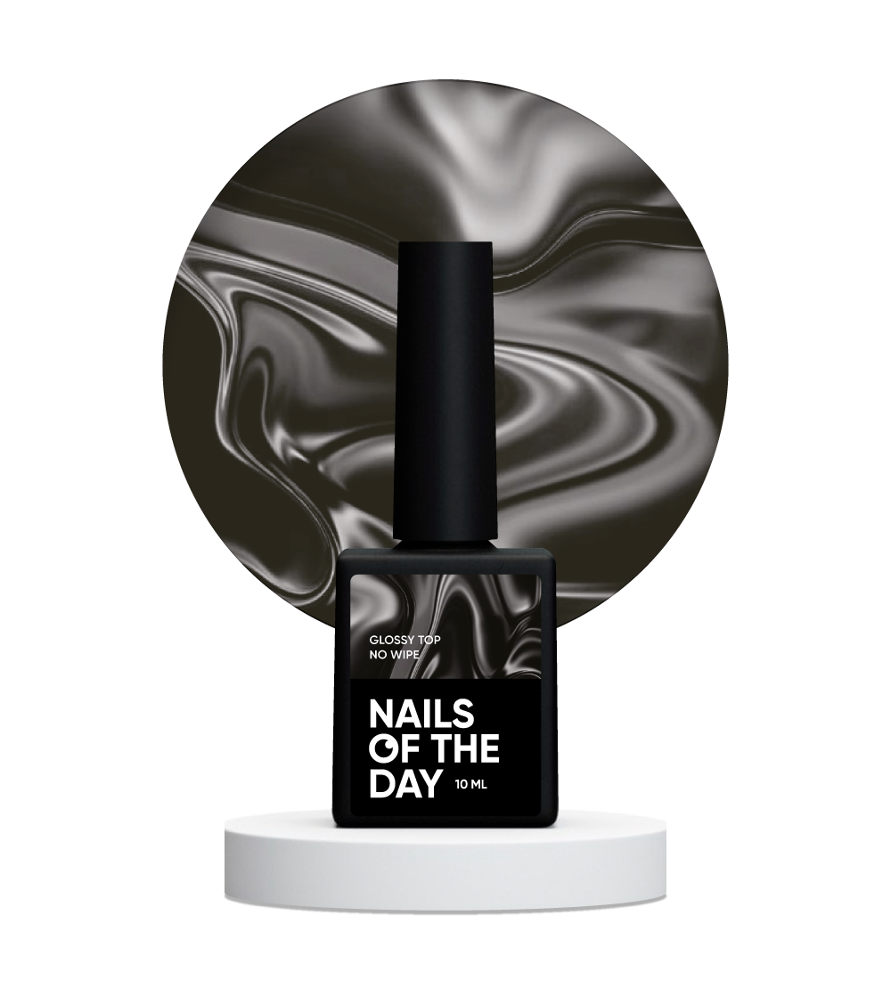 NAILSOFTHEDAY Glossy top no wipe – глянцевий топ без липкого шару та з уф-фільтрами, 10 мл