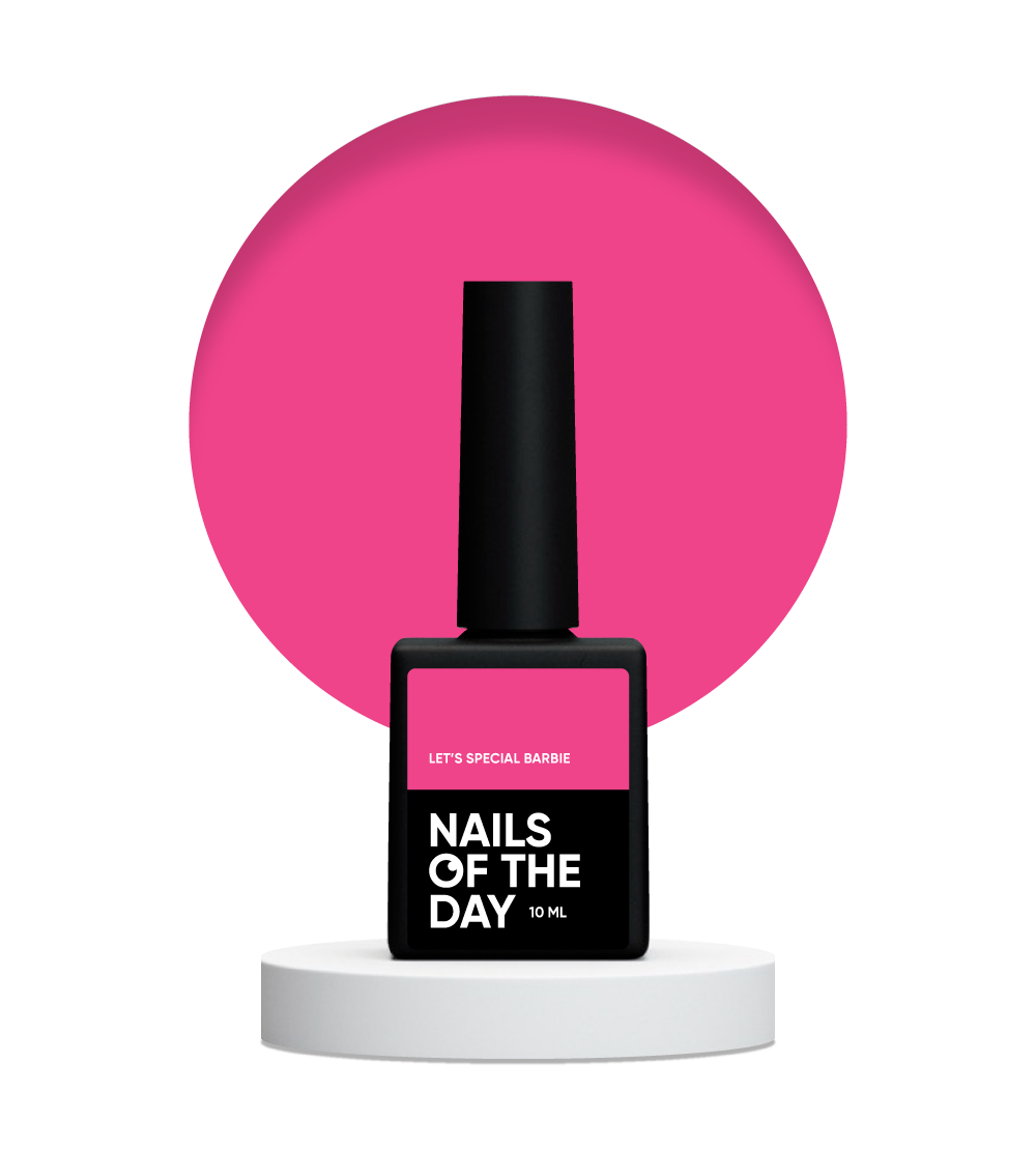 NAILSOFTHEDAY Let’s special Barbie – особливий неоново-рожевий гель лак, що перекривається в один шар, 10 мл